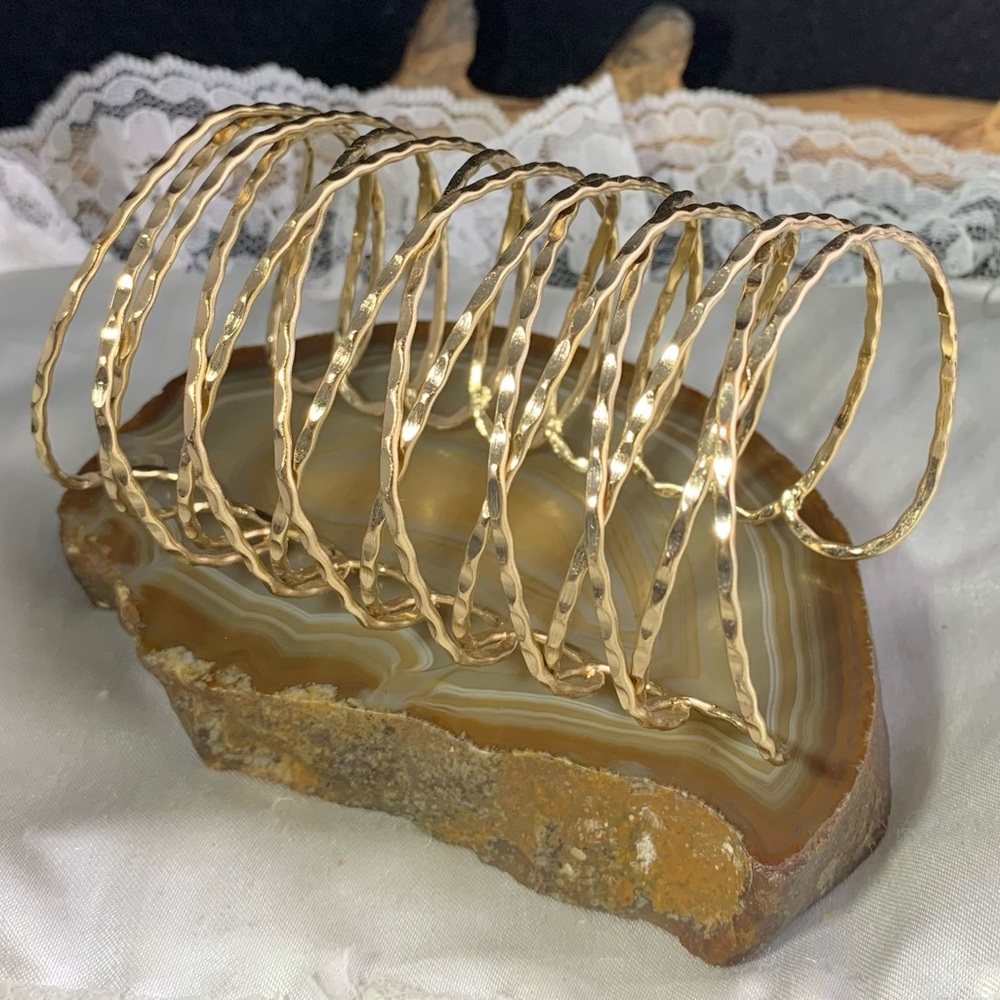Large Gold Tone Cuff Bracelet
